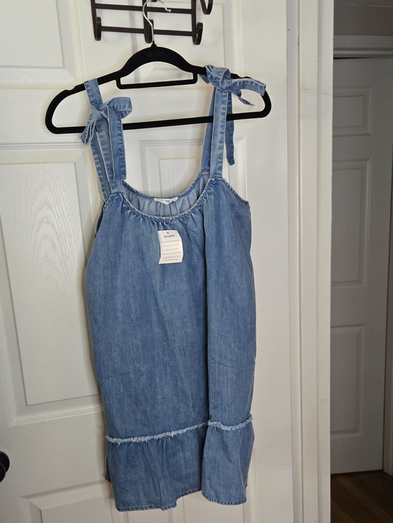 new in Dresses & Skirts - New In Light Blue Denim Dress with Gathered Waist